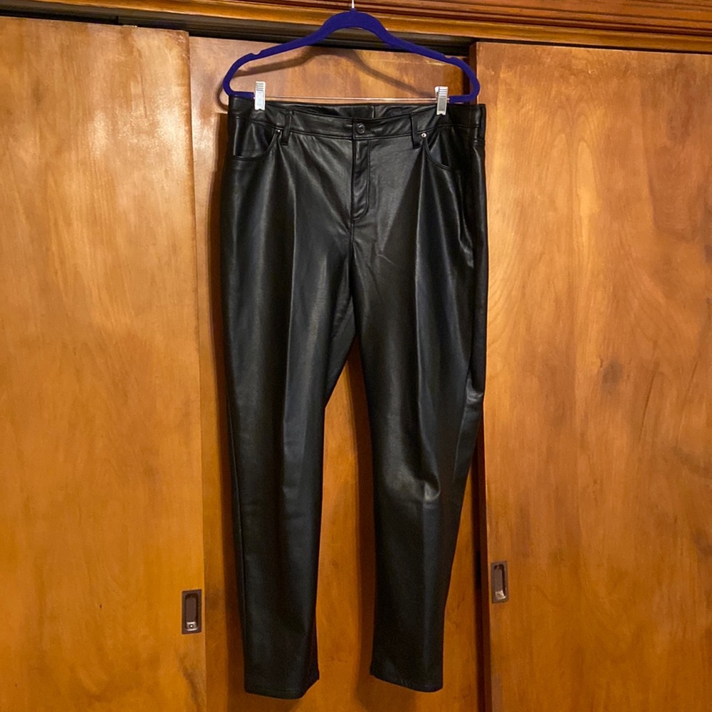 Chico faux leather jeans. Size 14